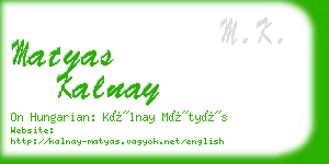 matyas kalnay business card
